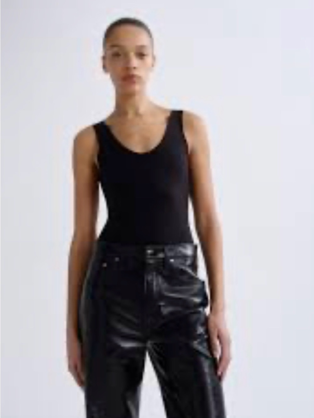 Agolde Tora Black Scoop Neck Bodysuit